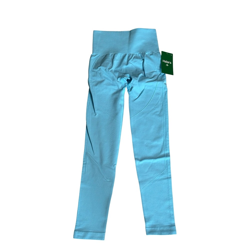 Halara High Waisted Seamless 7/8 Leggings XS Blue Nylon Elastane New